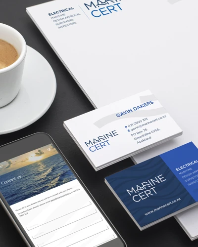 branding stationary design marine cert