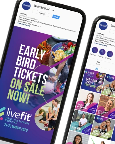 livefit social media contents template design