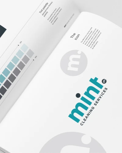 logo brand design mint cleaning services