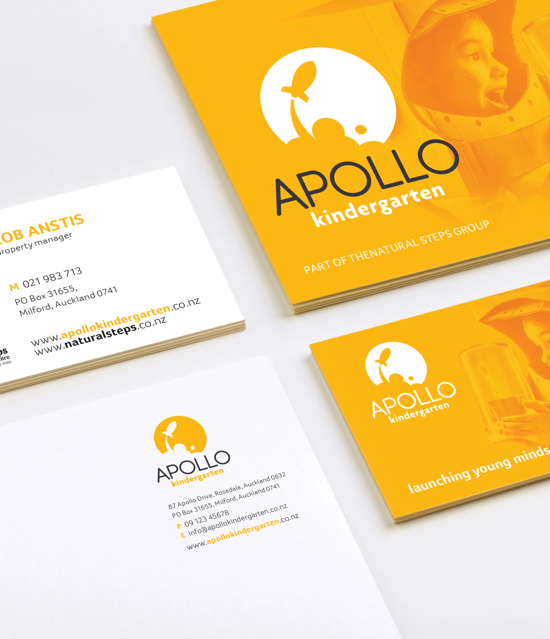 graphic collateral apollo kindergarten business card