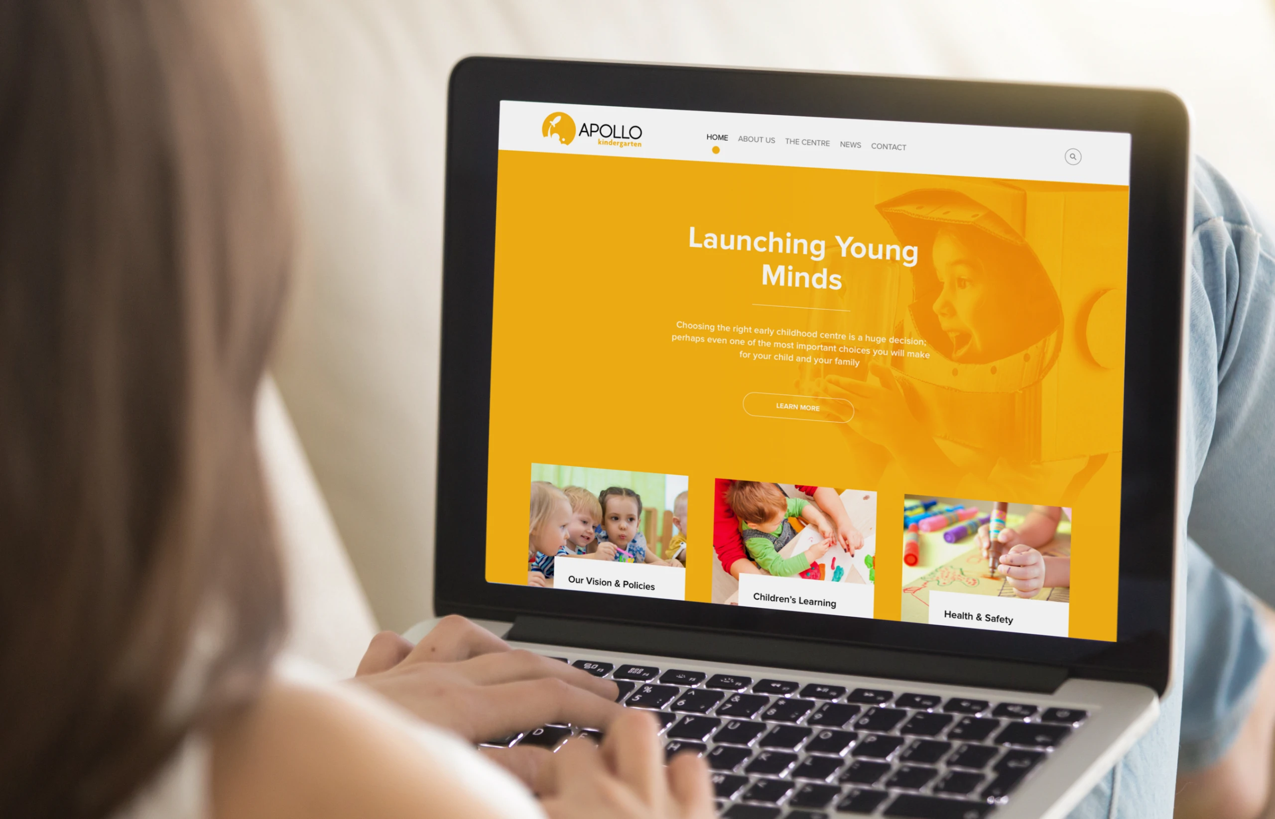 website landing page apollo kindergarten