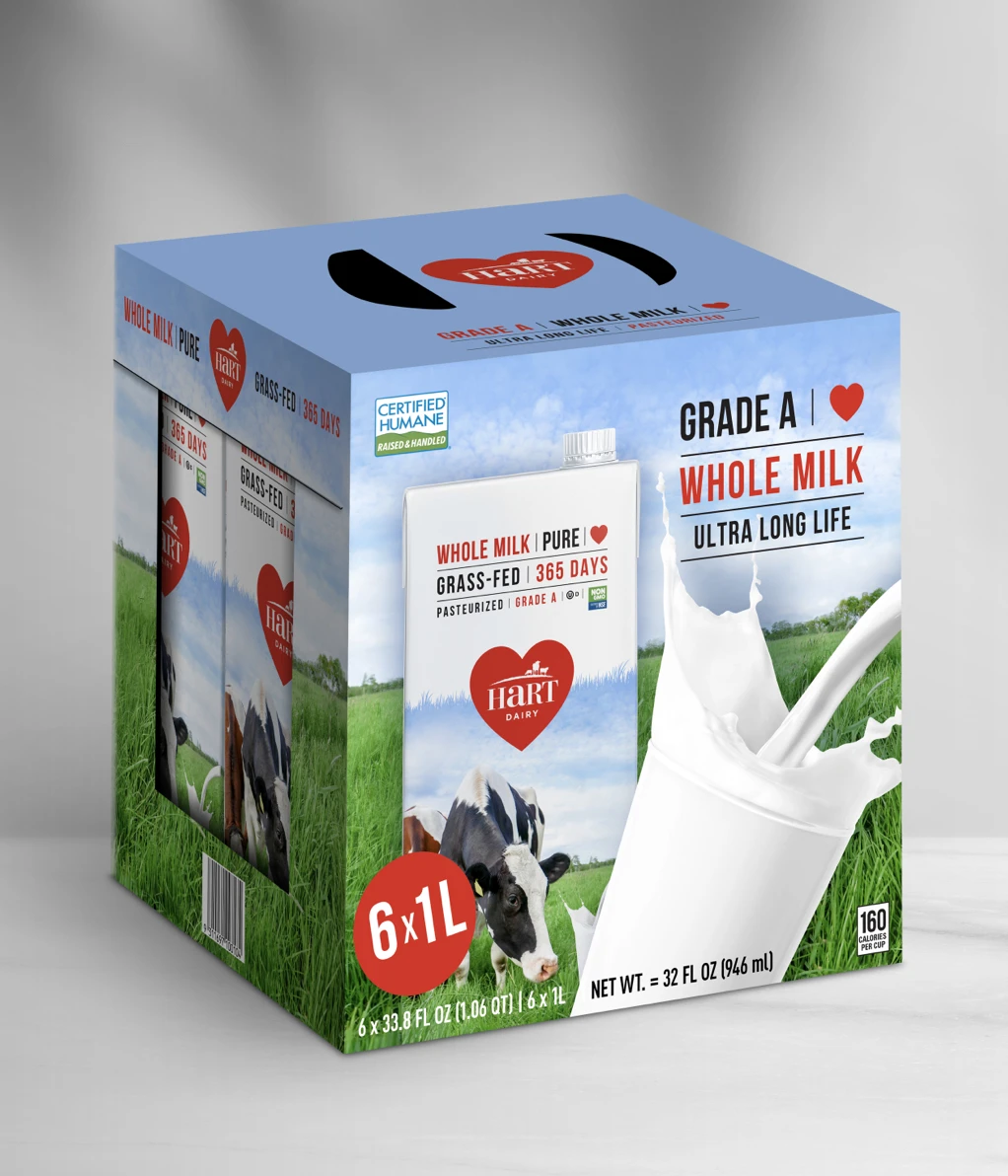 hart dairy tetra package design
