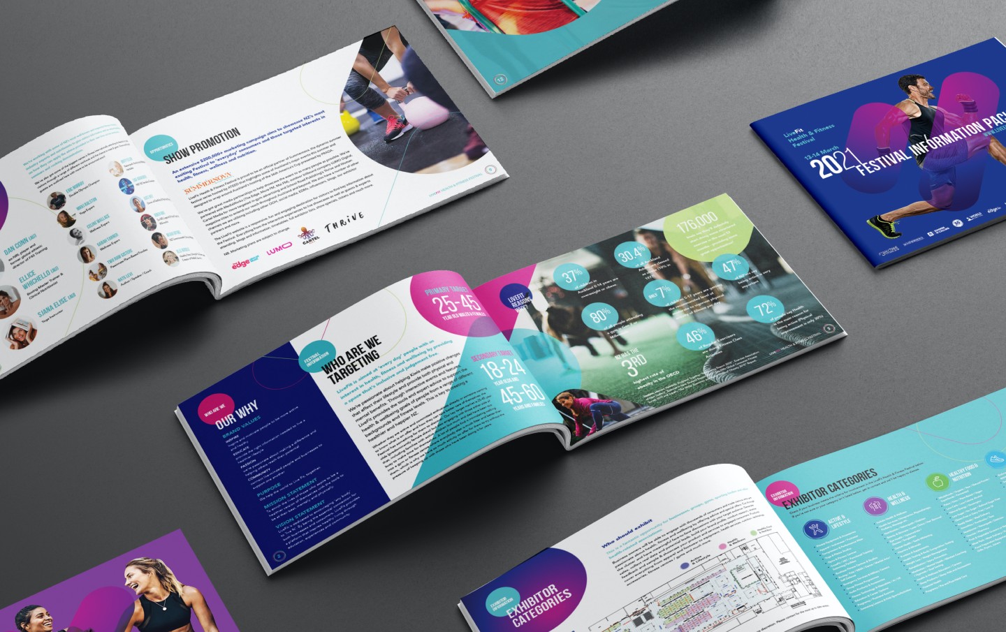 brochures livefit graphic design