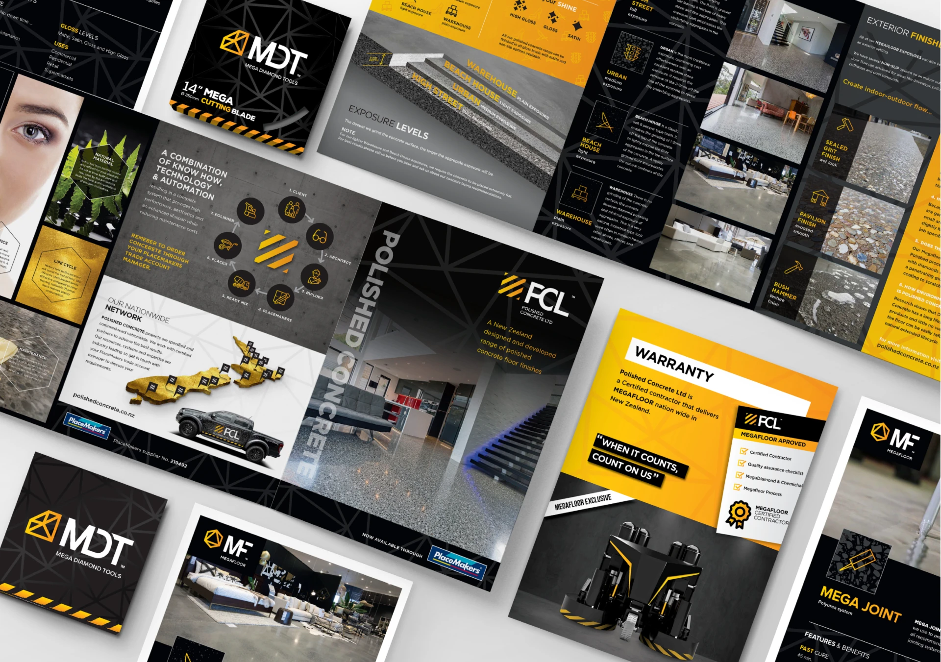 polished concrete branding collateral