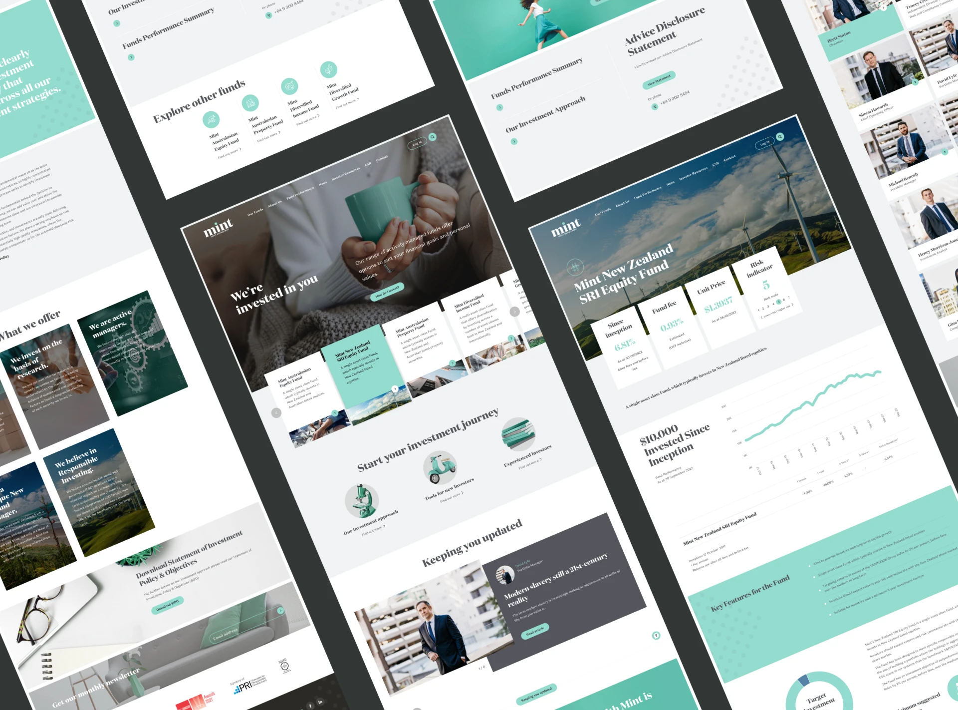 webpage mint ux ui