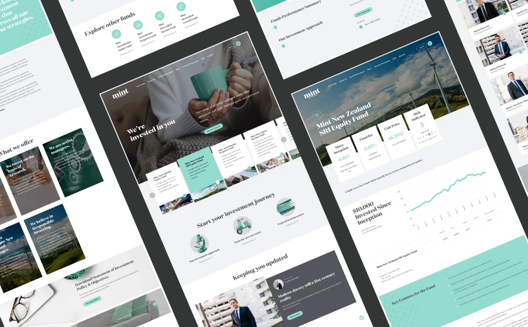 webpage mint ux ui