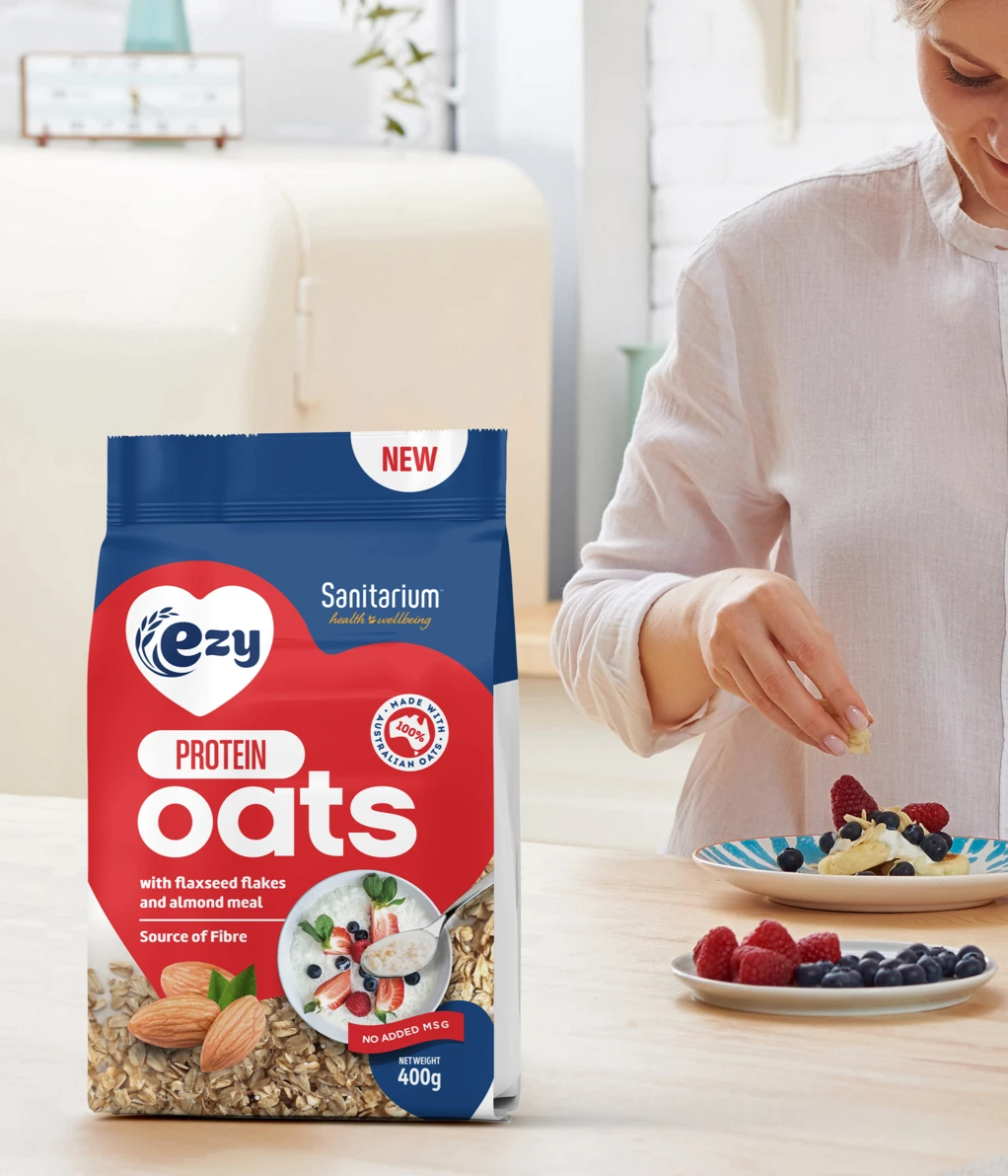 sanitarium ezy oats package graphic