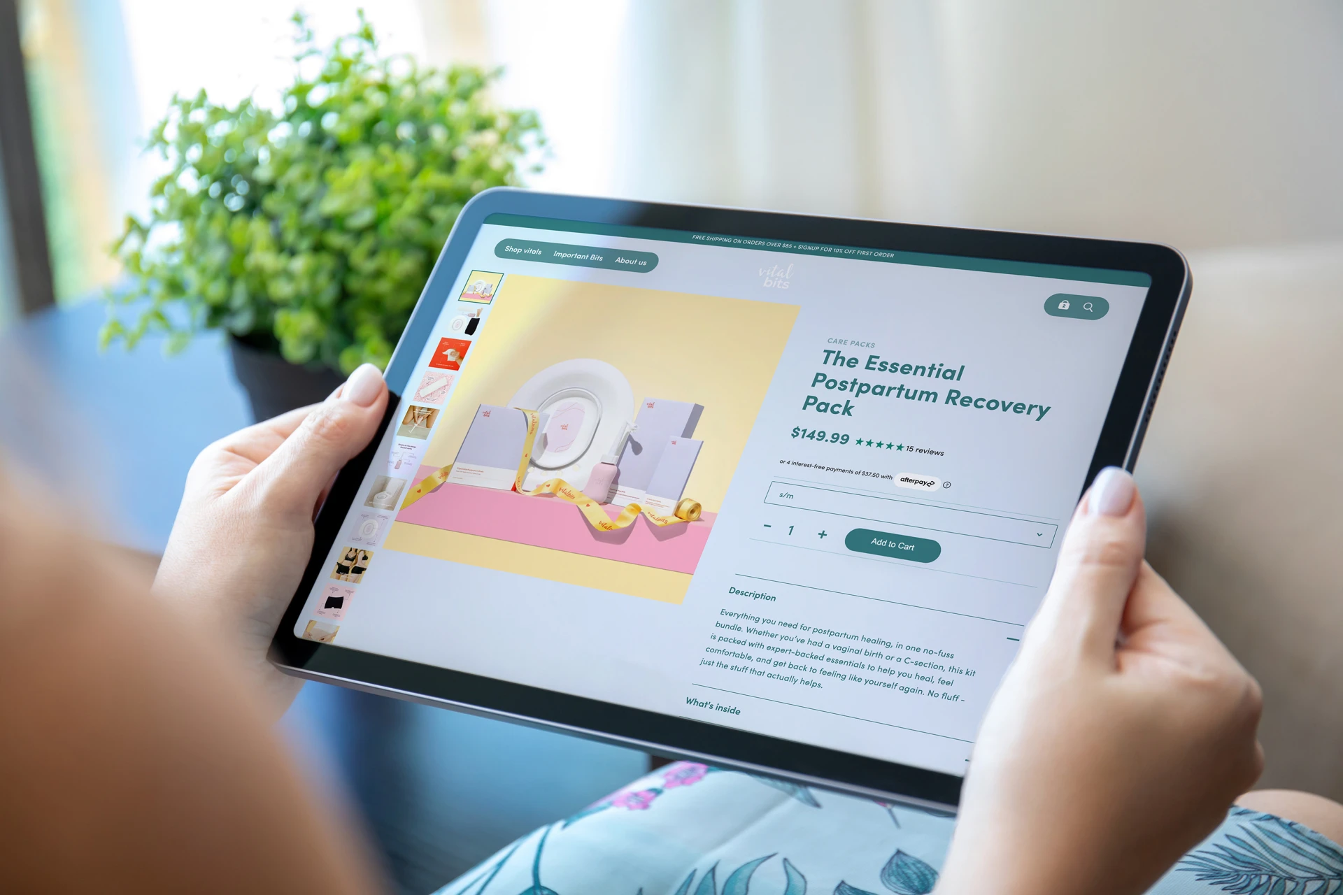 Toast Web ipad design Vitalbits product page