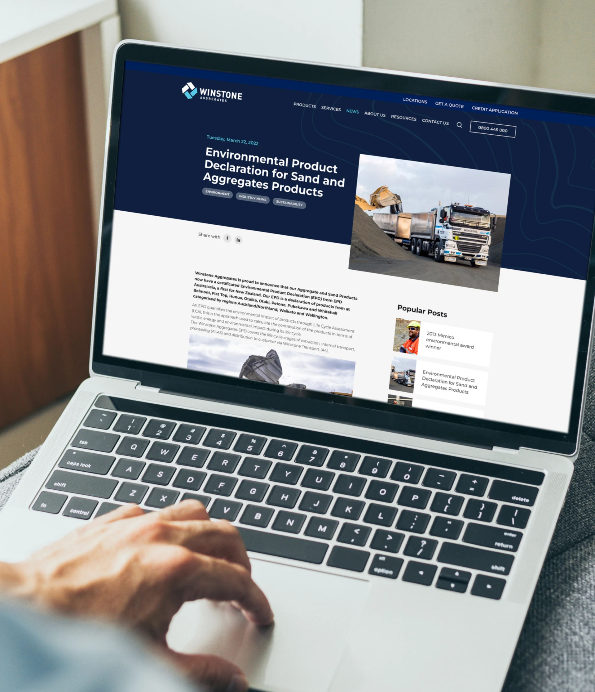 website development winstone aggregates